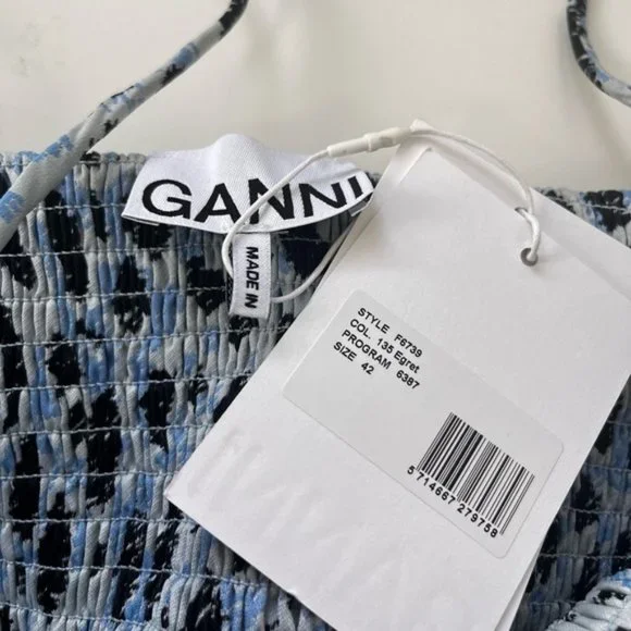 NWT GANNI leopard jacquard dress Size 42 - Picture 7 of 12